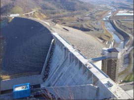 Chubetsu Dam, the main body of which is under construction