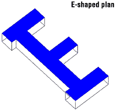 E-shaped plan