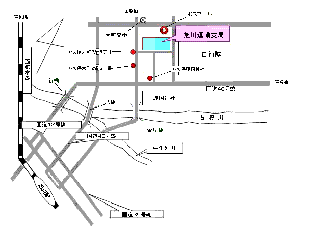 旭川運輸支局地図