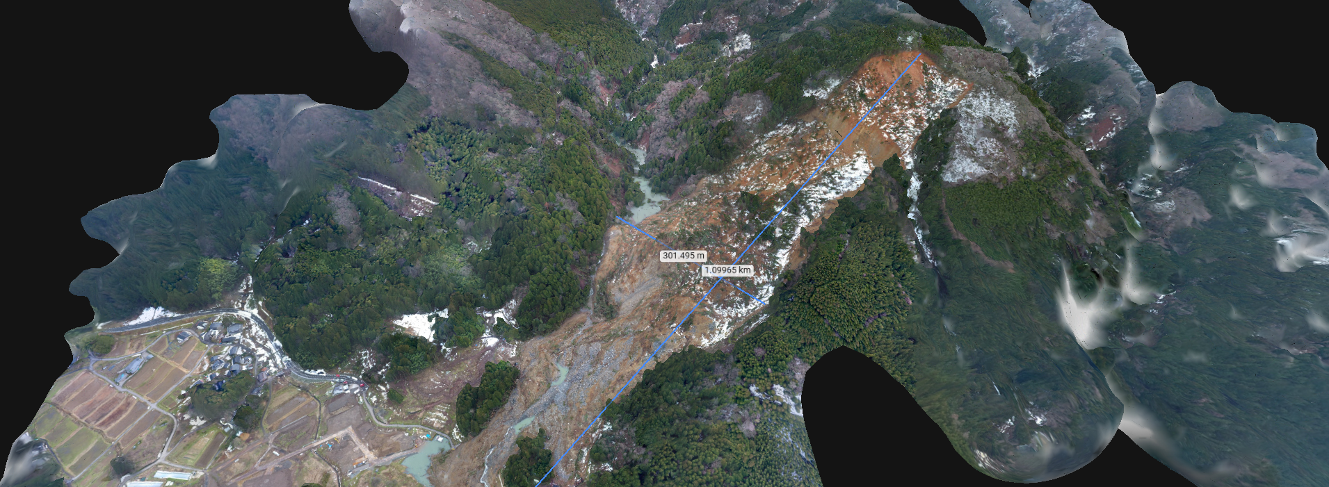 2024年1月19日調査（砂防・河道閉塞）　輪島市市ノ瀬町　点群データ