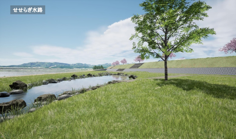 ゲームエンジンを用いて作成したVR画像（せせらぎ）