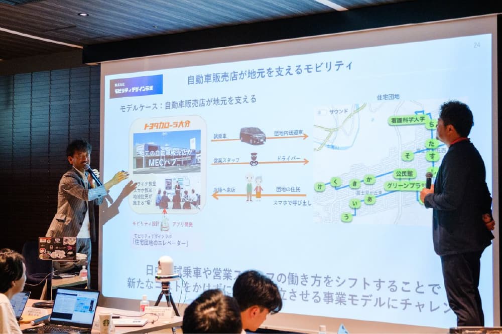 株式会社モビリティデザインラボ Founder/最高挑戦責任者 植野 直亮氏も登壇（左） イメージ画像