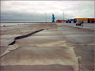 The quay that suffered severe damage in the Tokachi offshore earthquake (Port of Kushiro)