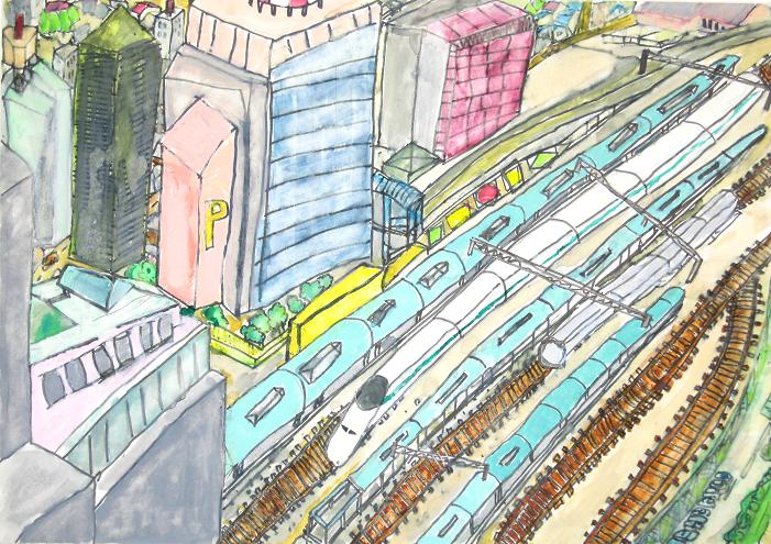 山形駅の絵