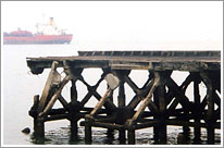 Severely-corroded bridge (Vietnam)