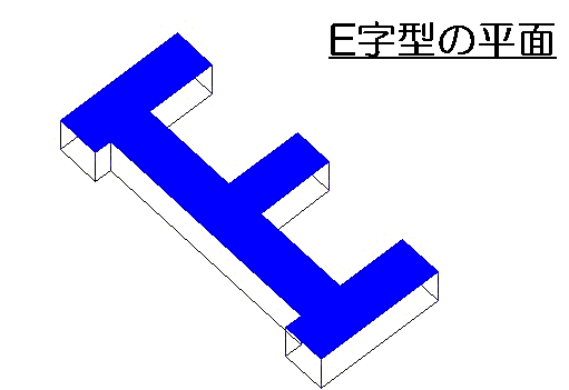 Ｅ字型の平面