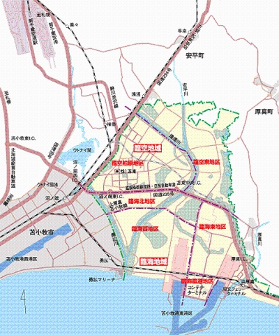 苫小牧東部地域周辺図