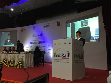 InnoRail India 2016開会式にて挨拶する田端国土交通審議官