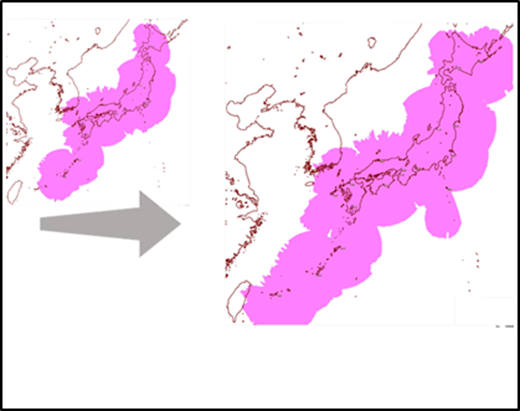 Image of VDL Mode2 coverage area VDL Mode2