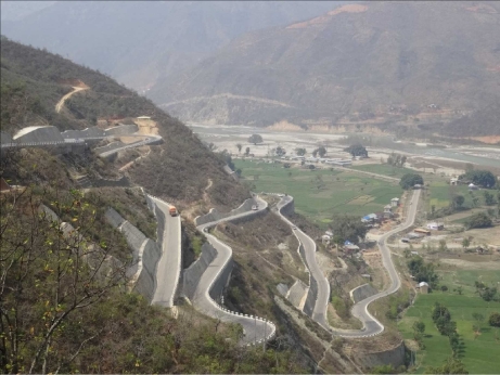 Zigzag slope in Sindhuli Road Section III