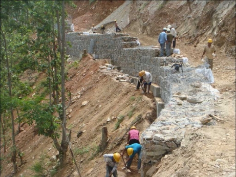 Gabion wall