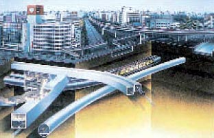 Subsurface congestion at Iidabashi in Tokyo
