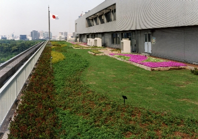 greenery has been provided on the building's rooftop