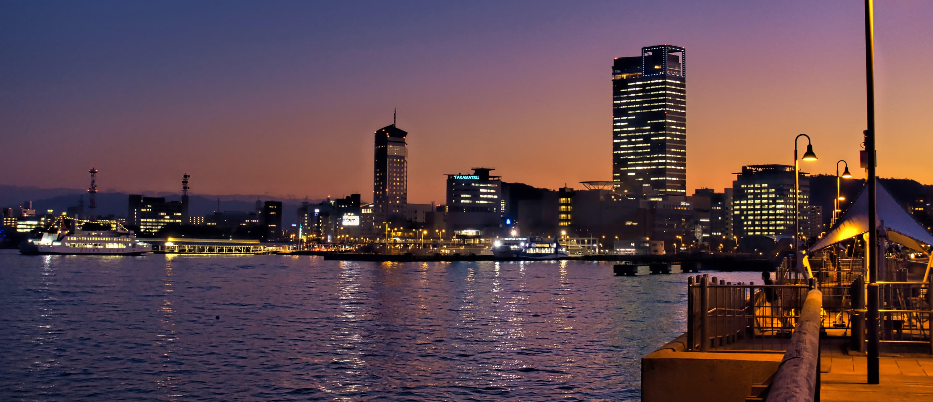 Takamatsu Port night view