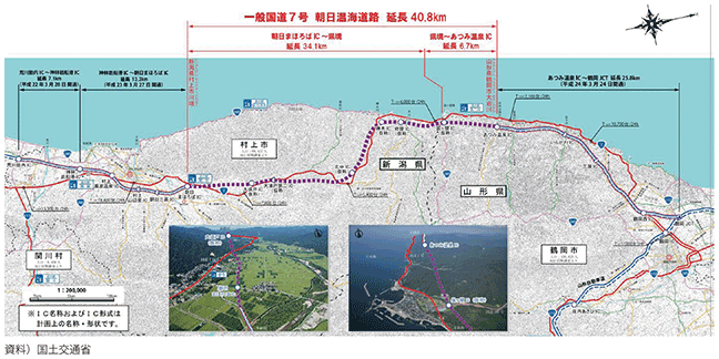 図表2-1-21　整備が進められている朝日温海道路