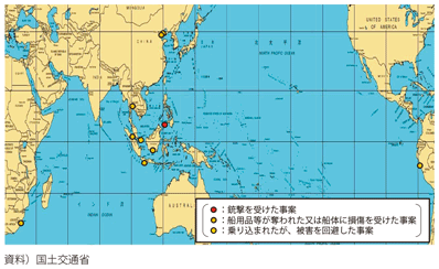 図表II-7-5-1　国土交通省に報告された日本関係船舶の海賊及び武装強盗被害発生状況（平成28年）