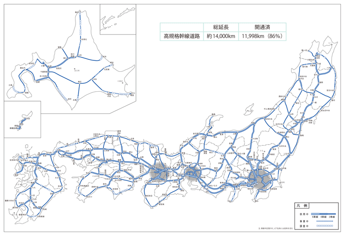 図表II-6-1-1 高規格幹線道路等の整備状況