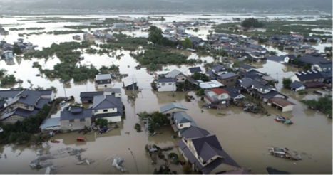 図表Ⅰ-1-1-23 令和元年東日本台風による被害(長野県長野市の住宅浸水状況)