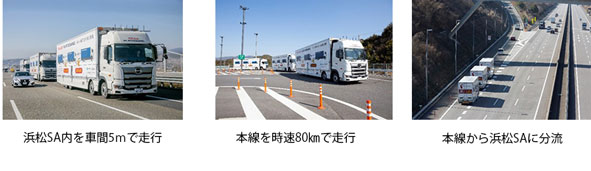 図表Ⅰ-3-1-30　新東名におけるトラックの後続車無人隊列走行の様子<