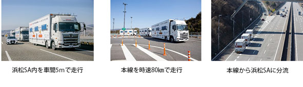 図表Ⅰ-3-1-30 新東名におけるトラックの後続車無人隊列走行の様子<