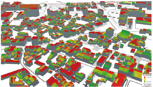 図表Ⅰ-2-1-48 3D都市モデルの活用例（年間予測日射量結果のイメージ）