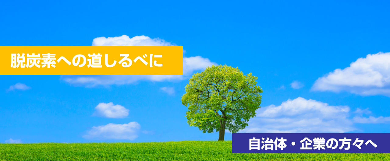 イメージ写真。自治体・企業の方々へ：脱炭素への道しるべに