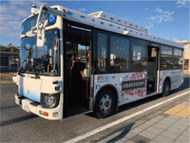 <実証実験で使用された自動運転バス>