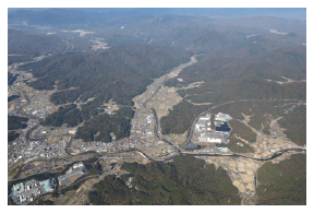 空から見た北広島町市街地