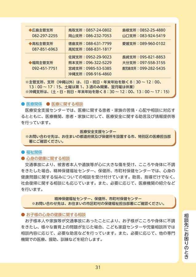 交通事故にあったときには冊子