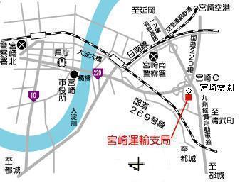 宮崎運輸支局地図