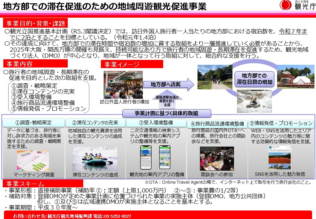 地方部での滞在促進のための地域周遊観光促進事業について