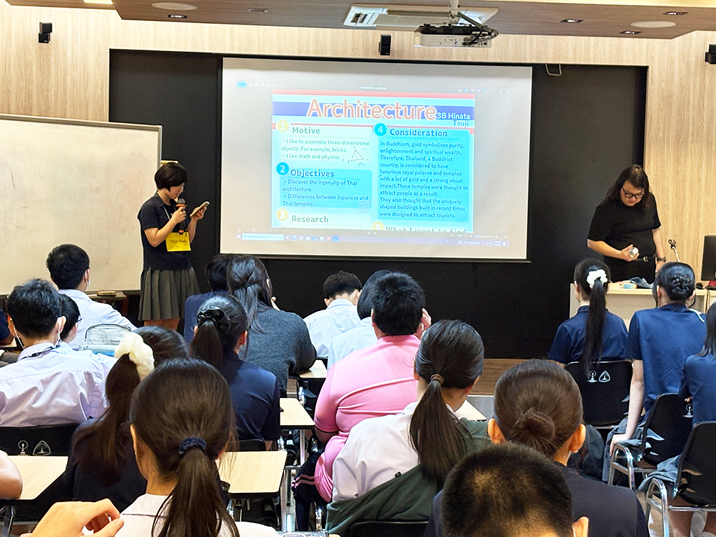 伝えた言葉が、世界を広げた。自分の研究を、英語でタイの生徒に。その挑戦が、確かな自信に変わった。