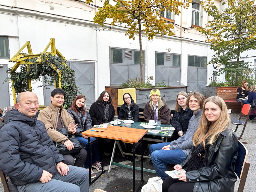 プラハの大学生と会談