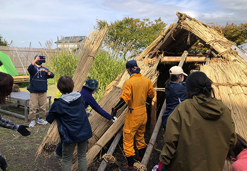 【縄文竪穴風住居設営リフォーム体験】（2日目午前～午後）