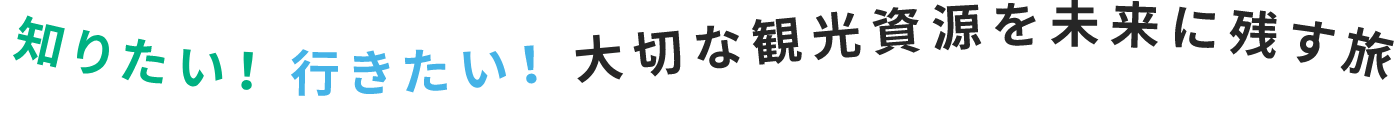 知りたい!行きたい!大切な観光資源を未来に残す旅