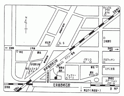 西明石駅周辺案内図（集合場所）