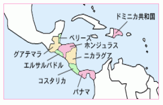 ニカラグア共和国、グアテマラ共和国位置関係