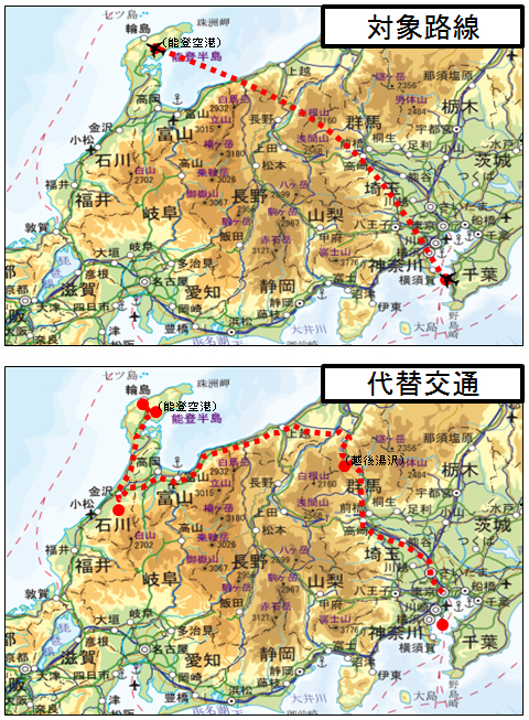 対象路線と代替交通