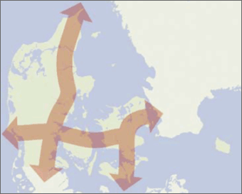 Axes of National Arterial Railway and Road "Big H"