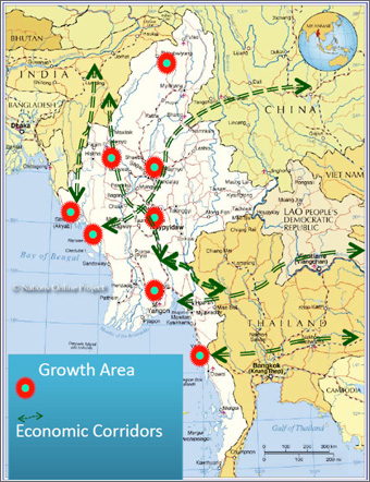 成長地域と経済回廊の配置計画