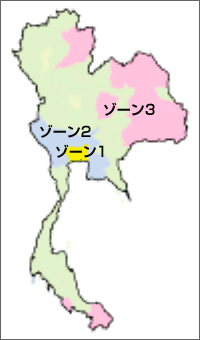 タイ投資委員会のゾーン区分とゾーン別恩典