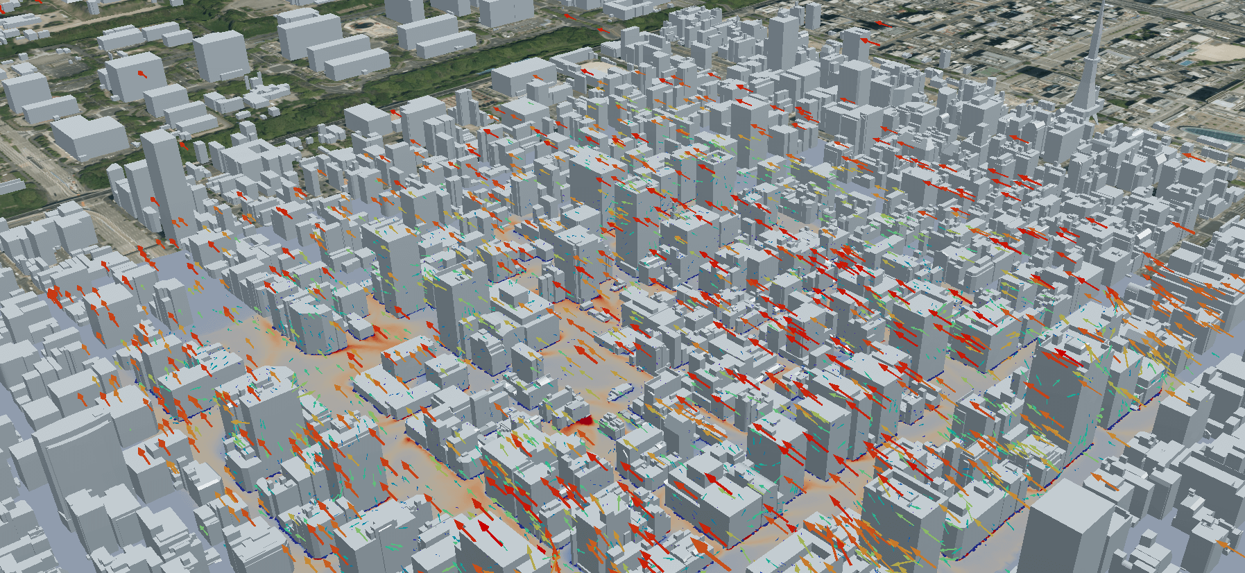 3D都市モデルを活用した気候変動影響シミュレーション