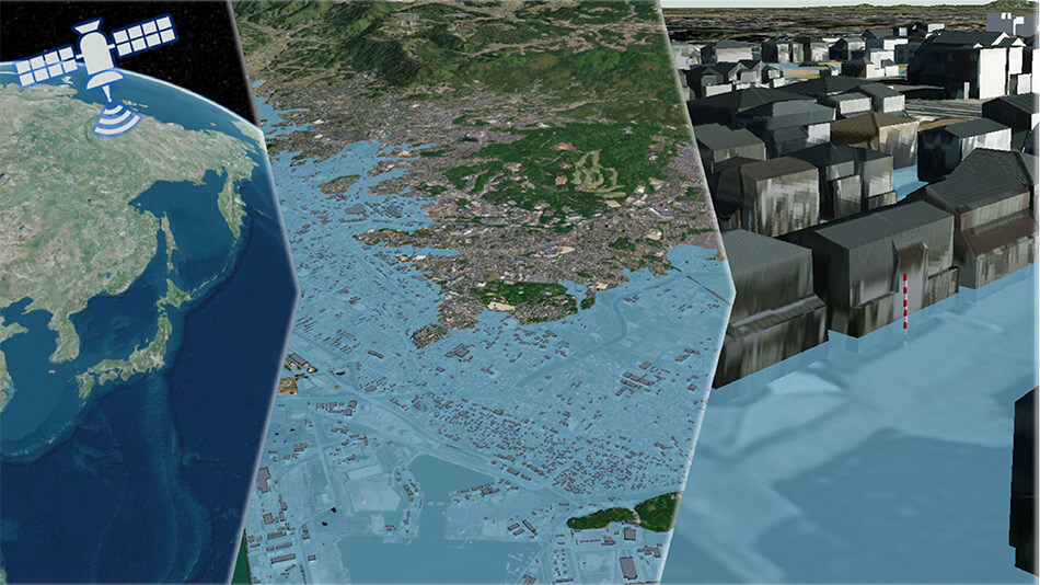 人工衛星観測データを用いた浸水被害把握