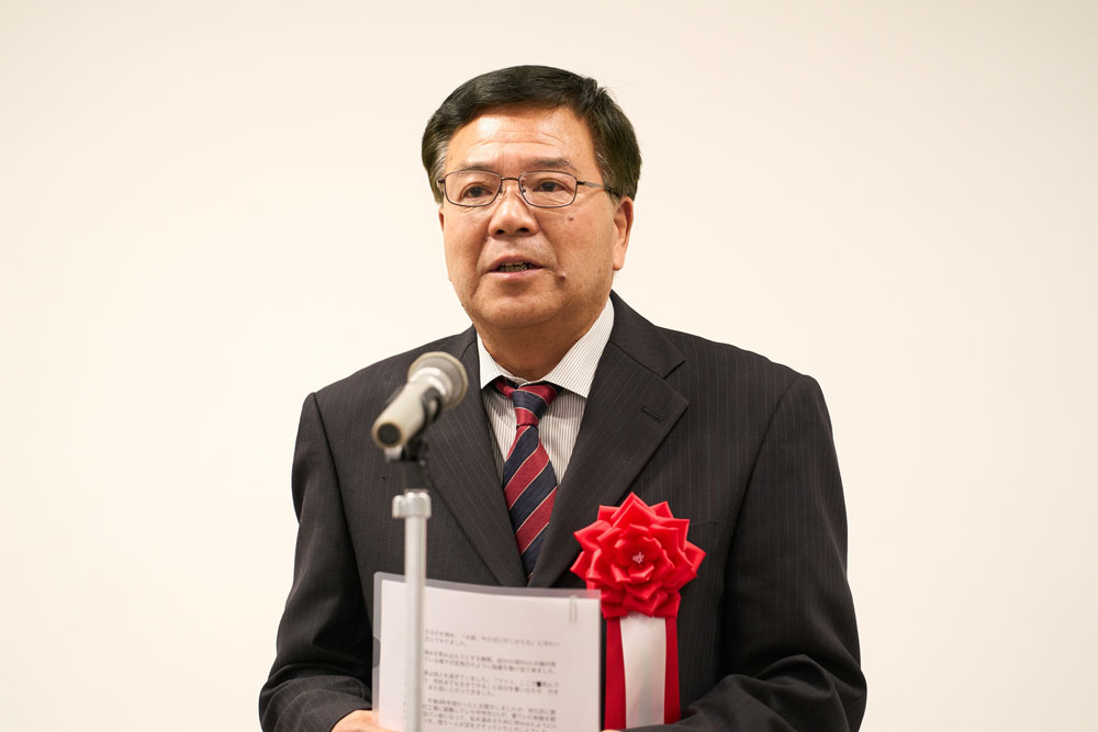 認定者代表の挨拶の様子