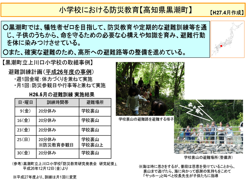 小学校における防災教育【高知県 黒潮町】