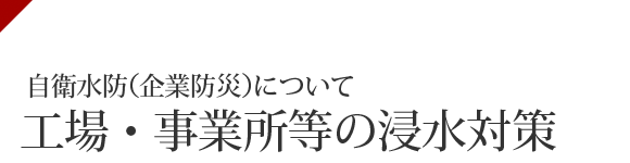 国土交通省 水災害に関する防災・減災対策本部　自衛水防（企業防災）