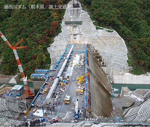 建設中の湯西川ダム
