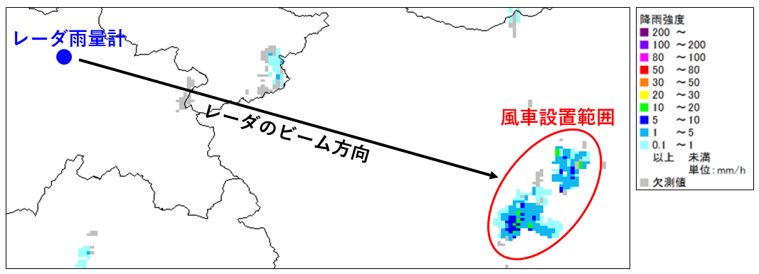 風車による実際の影響例（晴天時）