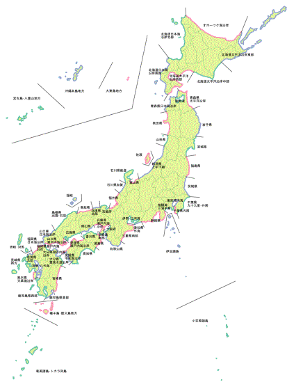 津波予報区図（出典：気象庁HP）