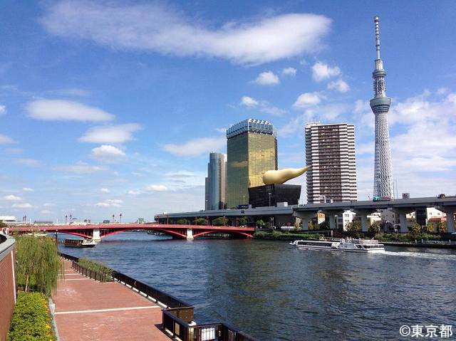 東京の顔・浅草吾妻橋周辺の隅田川